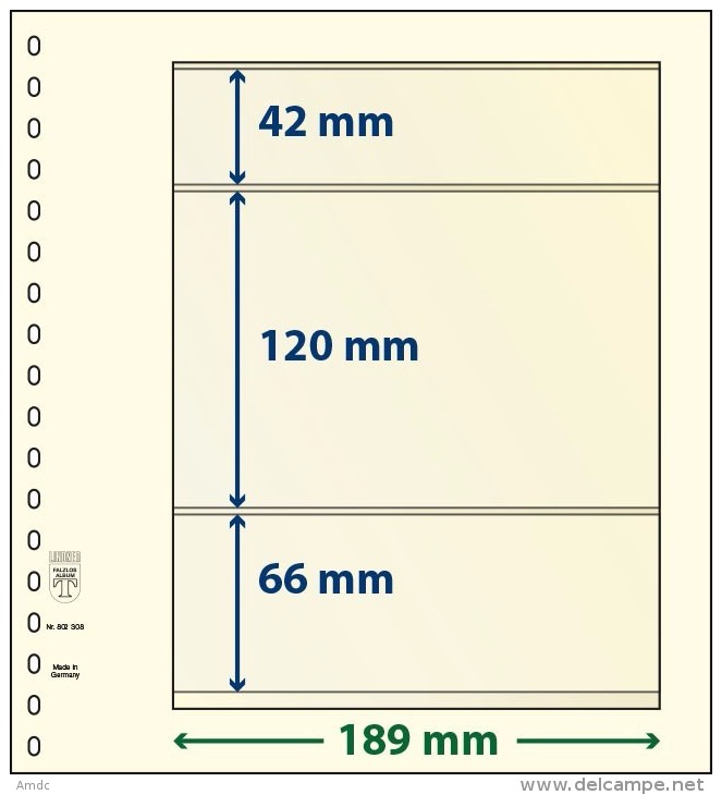 Feuilles Neutres LINDNER-T - Paquet De 10 - REF 802308 - A Bandes