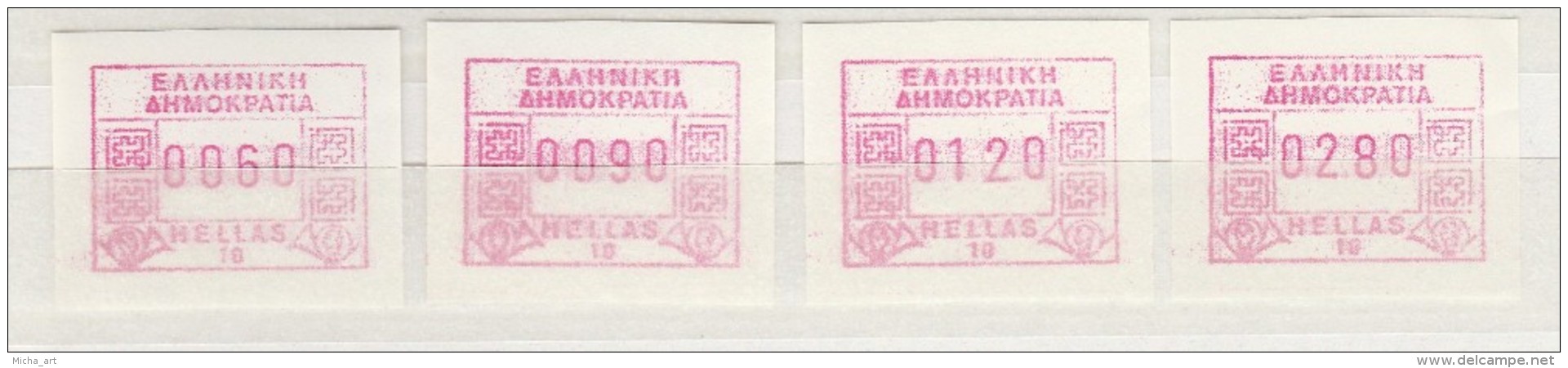 (&#914;327-15) Greece 1992 ATM Frama Second Period Machine Nr. 10 (Athens Acropolis) - Machine Labels [ATM]