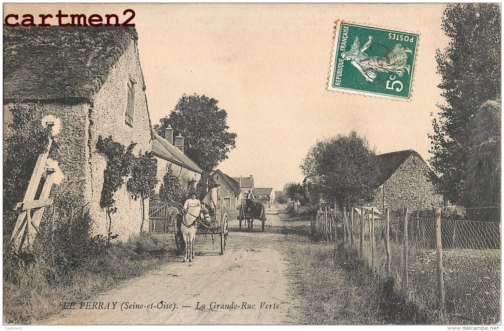 LE PERRAY LA GRANDE RUE VERTE ATTELAGE 78 YVELINES - Le Perray En Yvelines