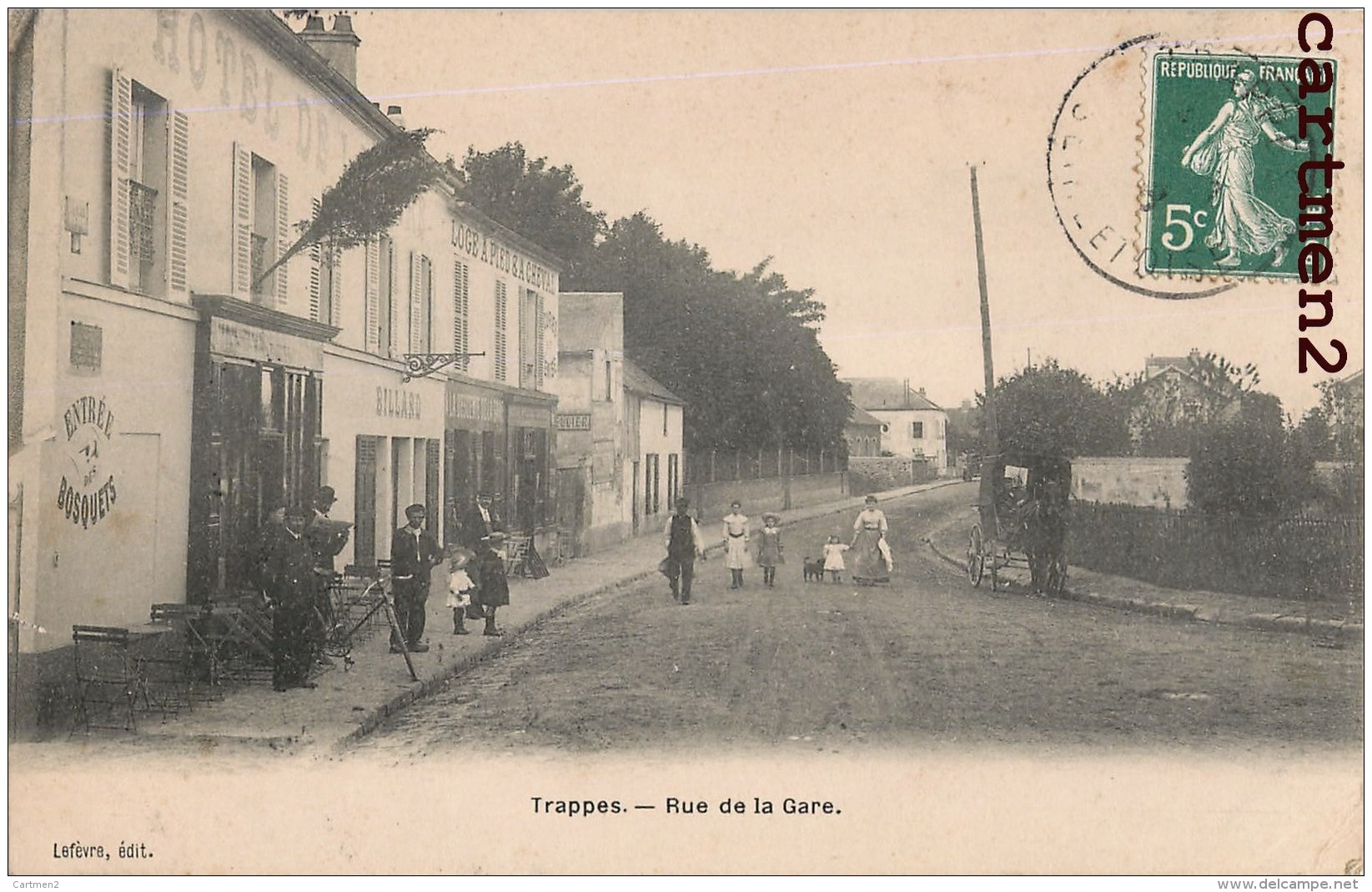 TRAPPES LA RUE DE LA GARE ANIMEE CAFE RESTAURANT 78 YVELINES - Trappes