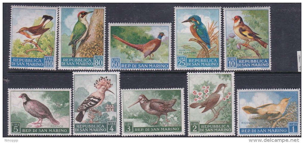 San Marino 1960 Birds Set Mint Never Hinged - Unused Stamps