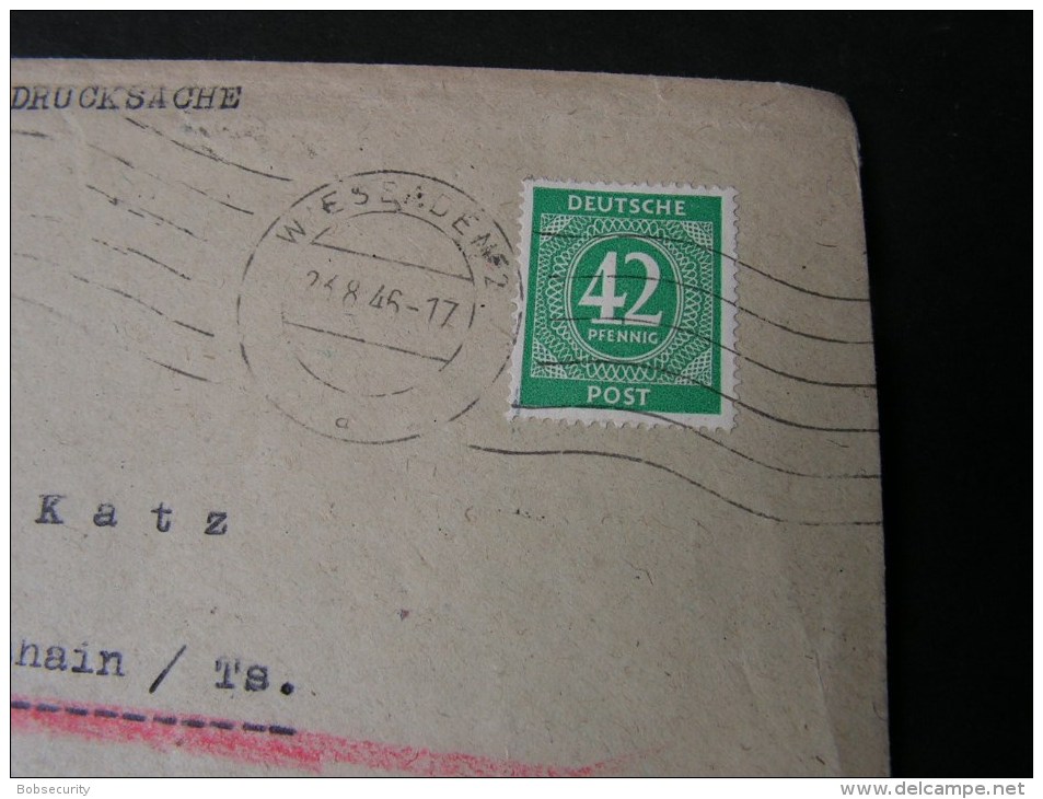 == Deutsche Post  EF  42 Pf.  Von Wiesbaden   1946 - Sonstige & Ohne Zuordnung