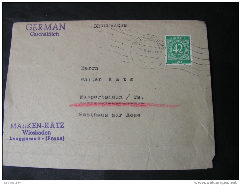 == Deutsche Post  EF  42 Pf.  Von Wiesbaden   1946 - Sonstige & Ohne Zuordnung