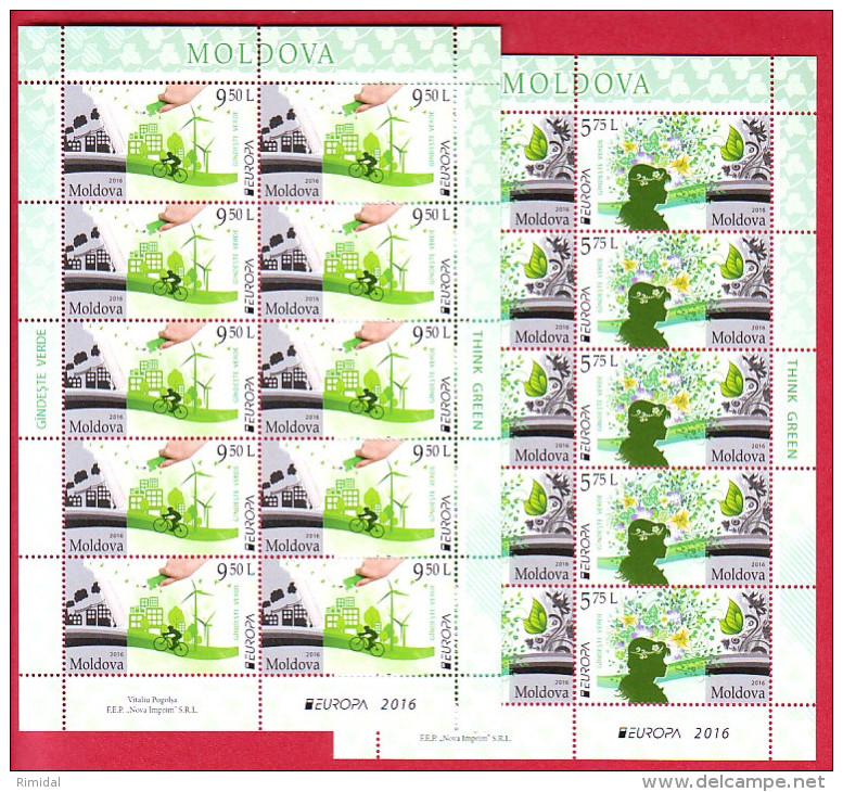 MOLDOVA 2 SHEETLETS EUROPA CEPT GREEN PLANET 2016 - 2016