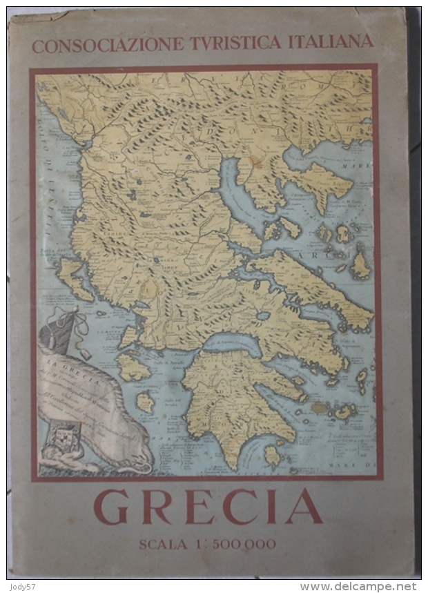 CARTA GEOGRAFICA  -  GRECIA - 1:500.000 - CONSOCIAZIONE TURISTICA ITALIANA - 1941 - Carte Geographique