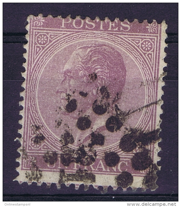 Belgium OBP Nr 21 Used  1865 - 1865-1866 Profilo Sinistro