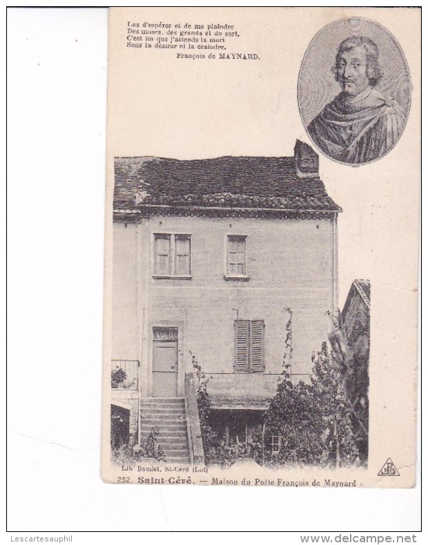 Saint Cere Maison Du Pete Francois De Maynard  Edit Baudel Cachet Hopital Militaire 17 Eme Region N 76 Bis 1915 - Saint-Céré