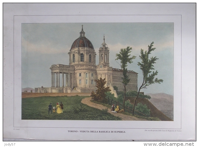 STAMPA MODERNA - TORINO - VEDUTA DELLA BASILICA DI SUPERGA - H. GONIN - Prints & Engravings