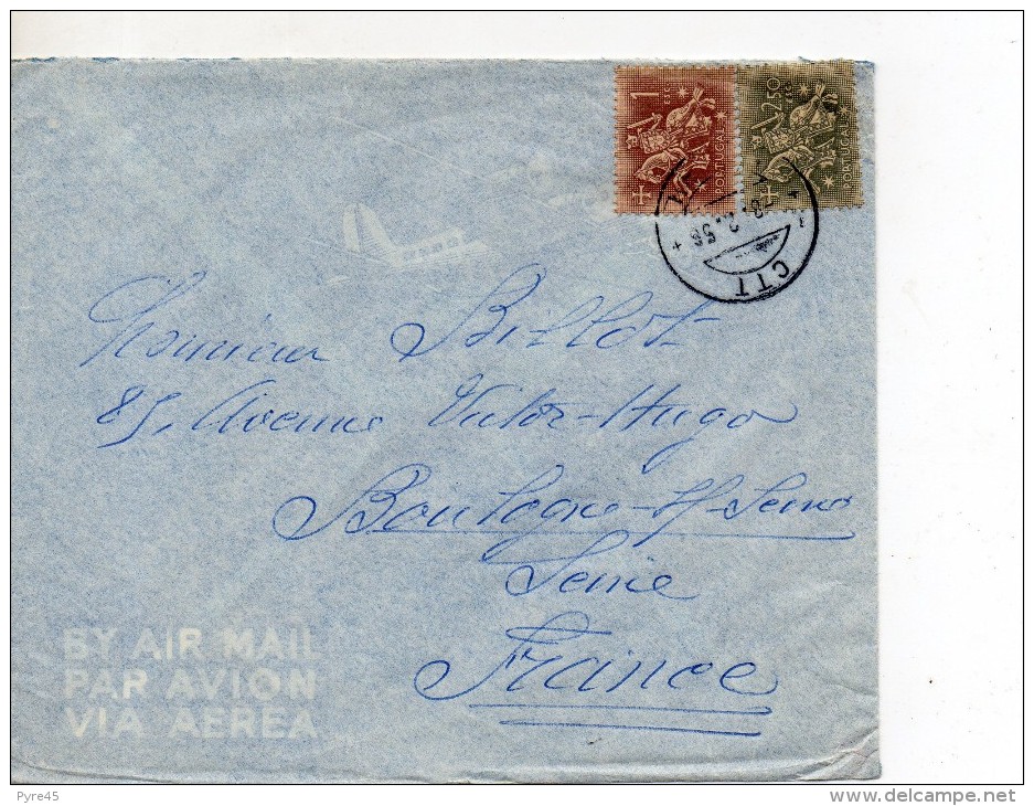 PORTUGAL ENVELOPPE DU 8 FEVRIER 1956 DE ESTORIL POUR BOULOGNE SUR SEINE - Lettres & Documents