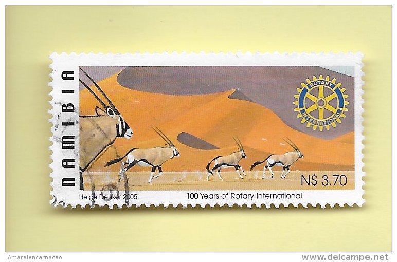 TIMBRES - STAMPS - NAMIBIE / NAMIBIA - 2005 - FAUNE -  100 ANS ROTARY INTERNATIONAL - TIMBRE OBLITÉRÉ - Namibie (1990- ...)