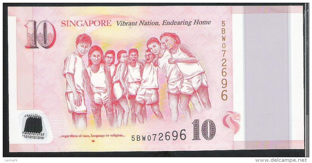 Singapore 10 Dollar 2015 Pnew ..regardless Of Race,language ...a UNC - Singapore