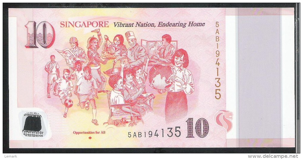 Singapore 10 Dollar 2015 Pnew Opportunites For All   UNC - Singapour