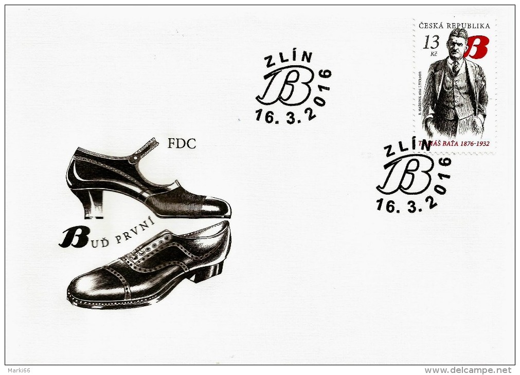 Czech Republic - 2016 - Personalities - Tomas Bata, King Of Footwear - FDC (first Day Cover) - FDC