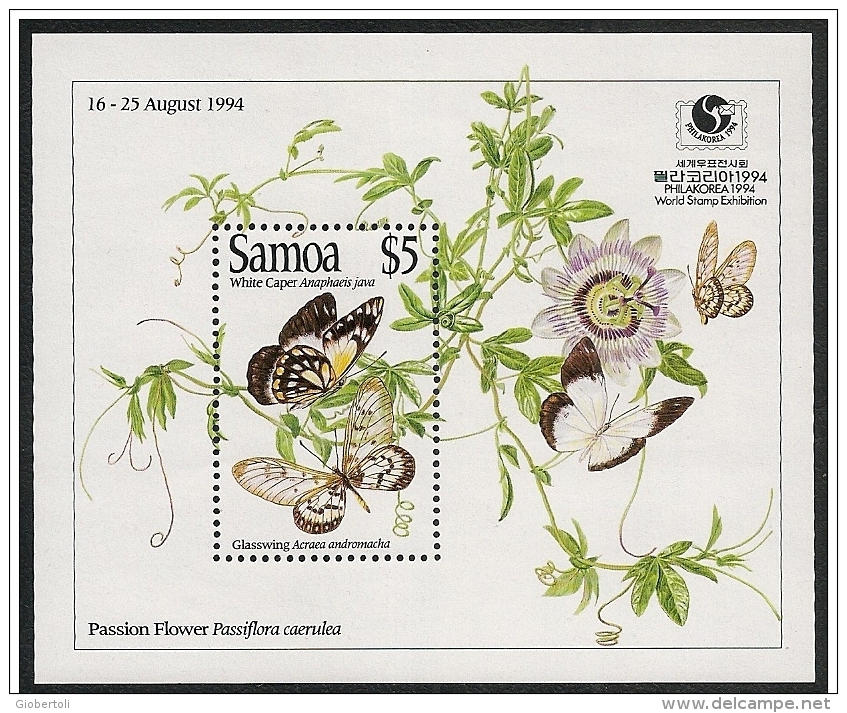 Samoa: Foglietto, Block, Bloc, Farfalla, Papillon, Butterfly, Passiflora Caerulea - Papillons