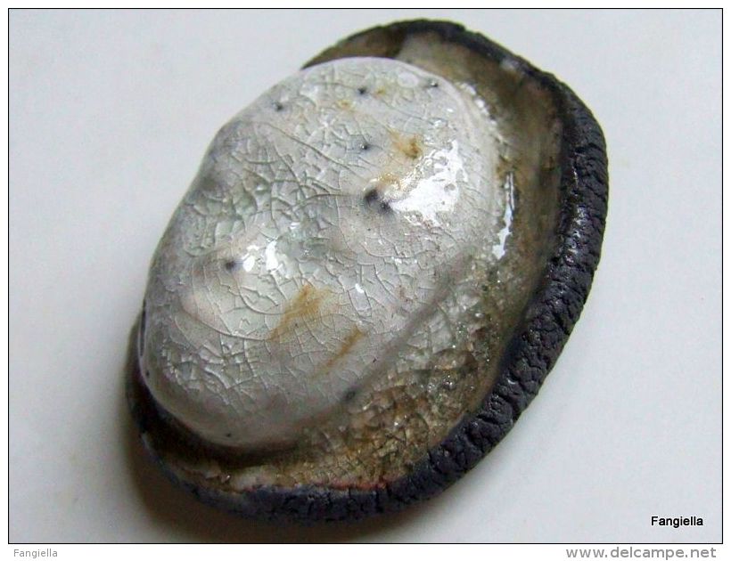 1 Cabochon Visage En Céramique Raku écru Beige Noir Fabrication Artisanale  Une Pièce Ethnique Unique à Décliner à Votre - Perles