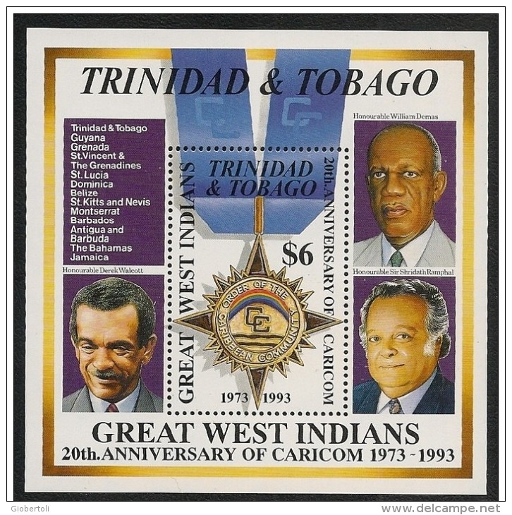 Trinidad & Tobago: Foglietto, Block, Bloc, Comunità Economica, Economic Community, Communauté économique - Trindad & Tobago (1962-...)