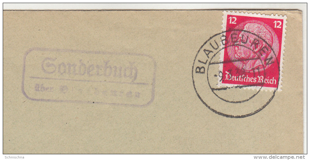 Brief-Kuvert, Deutsches Reich, Mit Landpoststempel Sonderbuch über Blaubeuren, 1938 - Briefe U. Dokumente