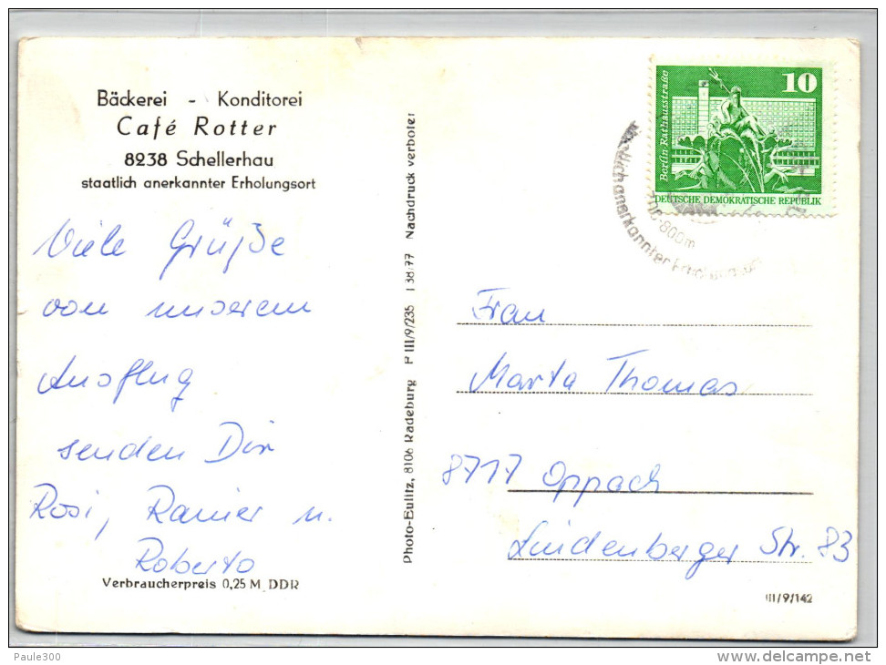 Schellerhau - Café ROTTER - Erzgebirge - Mehrbildkarte DDR - Schellerhau