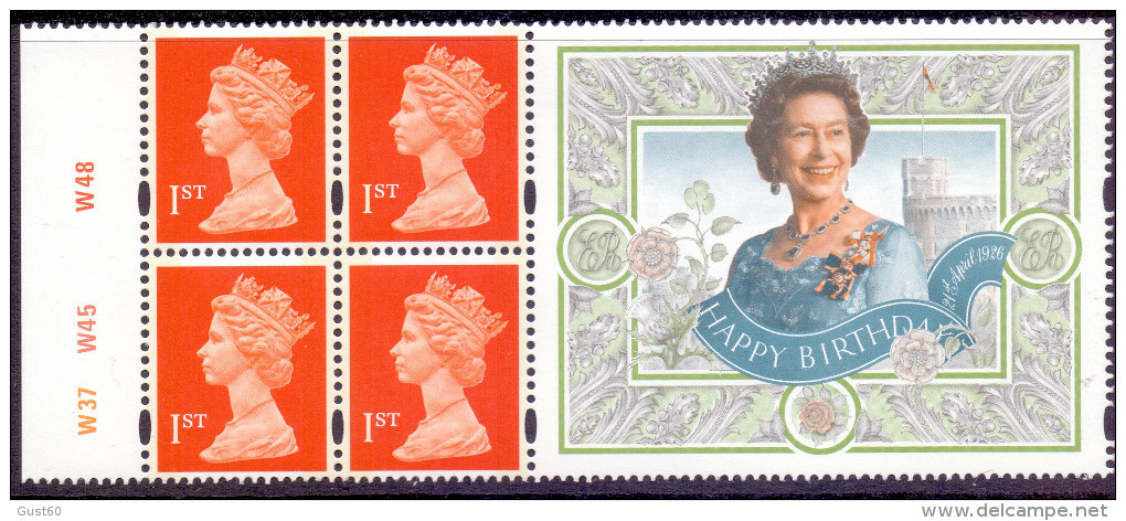 Great Britain 1996 Qeens Birthday Label Pane - Ungebraucht