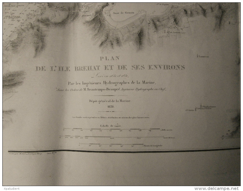 ( Bretagne Côtes D'Armor ) Carte Marine PLAN DE L'ILE BREHAT ( Ile De Brehat ) 1910 - Nautical Charts