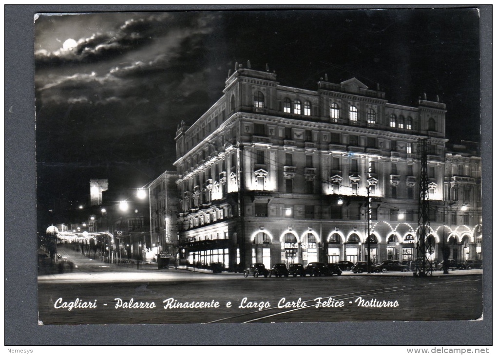 1965 CAGLIARI PALAZZO DELLA RINASCENTE E LARGO CARLO FELICE FP V SEE 2 SCANS - Cagliari