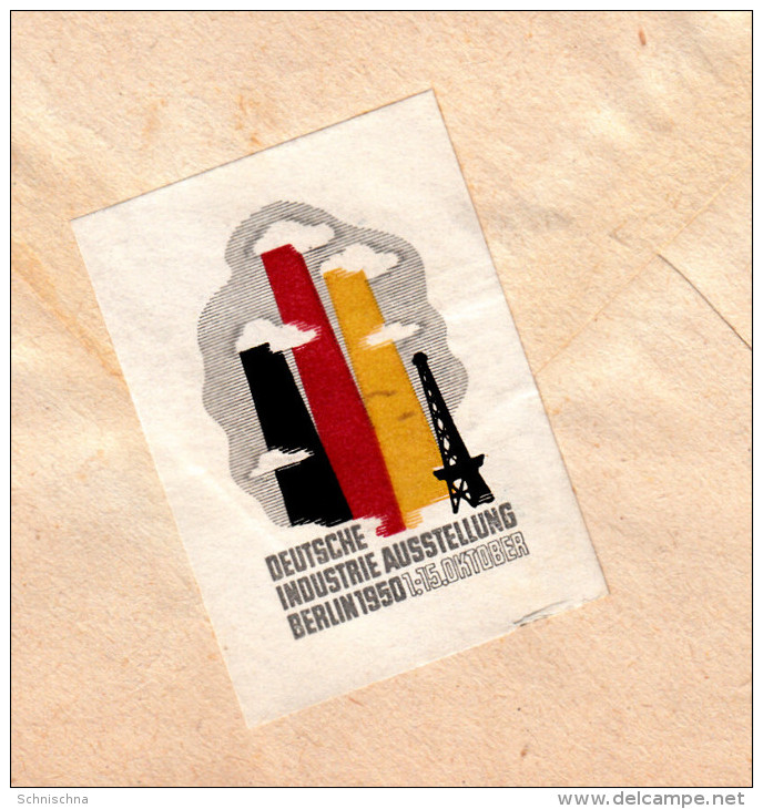 Berlin Brief-Kuvert,  Firmen Freistempel Adler Versicherung, Mit Vignette Deutsche Industrie-Ausstellung 1950 - Briefe U. Dokumente