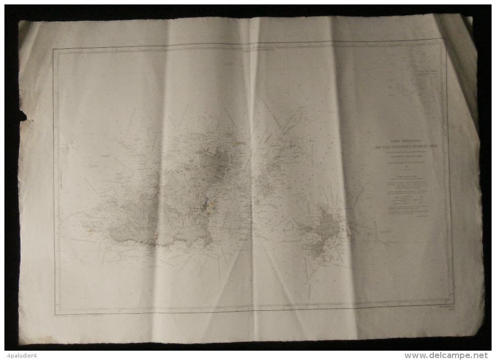 ( Normandie Manche  ) Carte Marine  DES ILES GUERNESEY, HERM ET SERK 1900 - Nautical Charts