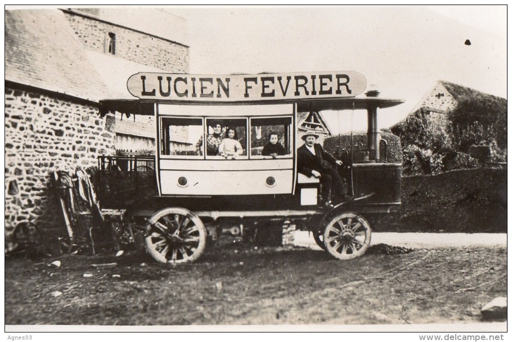 Autobus A Vapeur De L´entreprise Fevrier - Fabrication De Glaces Et Boissons Gazeuses - Photo Format Carte Postale - Autres & Non Classés