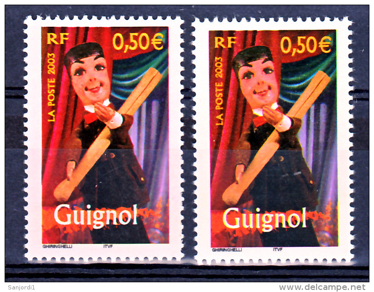 France 3562 2003 Variété Visages Rouge Et Rose Guignol Du Bloc 57  Neuf ** TB MNH - Nuovi