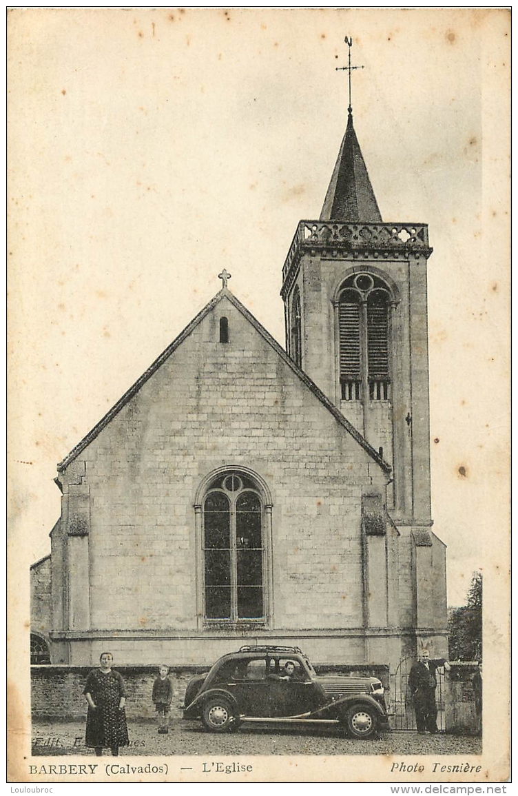 RARE BARBERY EGLISE ET VIEILLE AUTO PHOTO TESNIERE - Autres & Non Classés