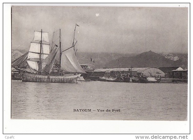 Georgie - Batoum - Vue Du Port - Voilier / Carte Précurseur Messagerie Maritime - Géorgie