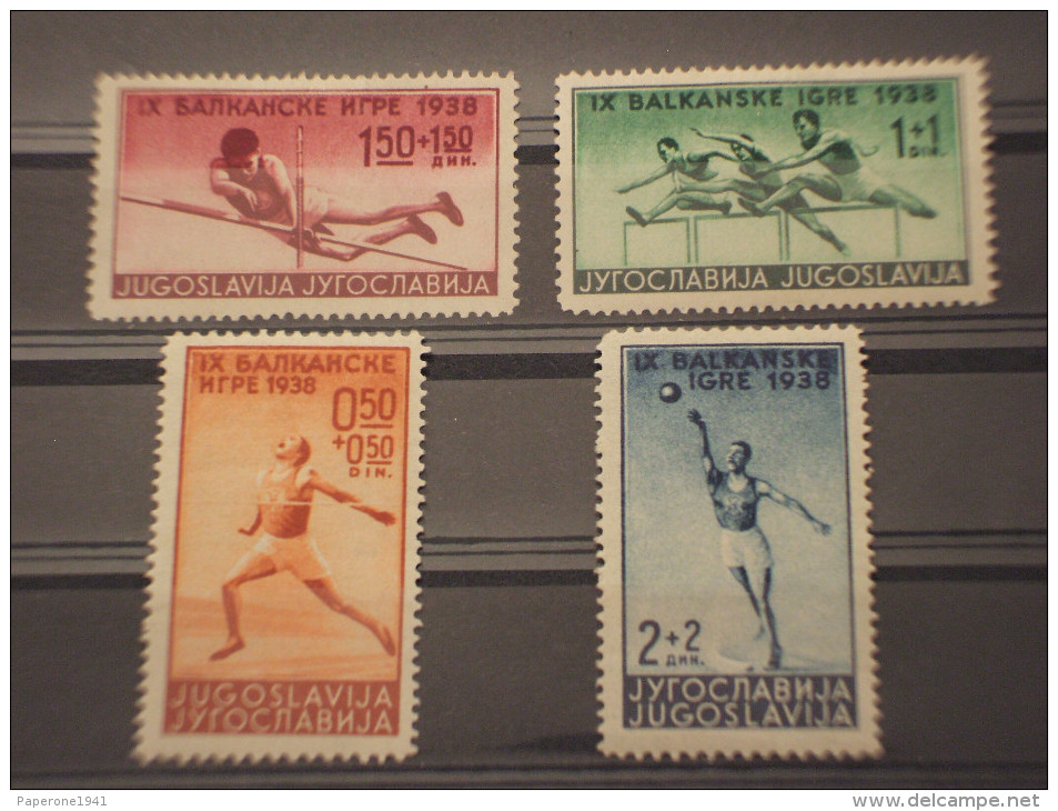 YUGOSLAVIA - 1938 SPORT 4 Valori - NUOVI(+) - Nuovi