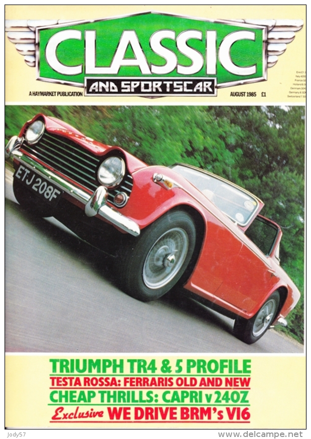 CLASSIC AND SPORTSCAR - AUGUST 1985 - TRIUMPH TR4 - Transportation