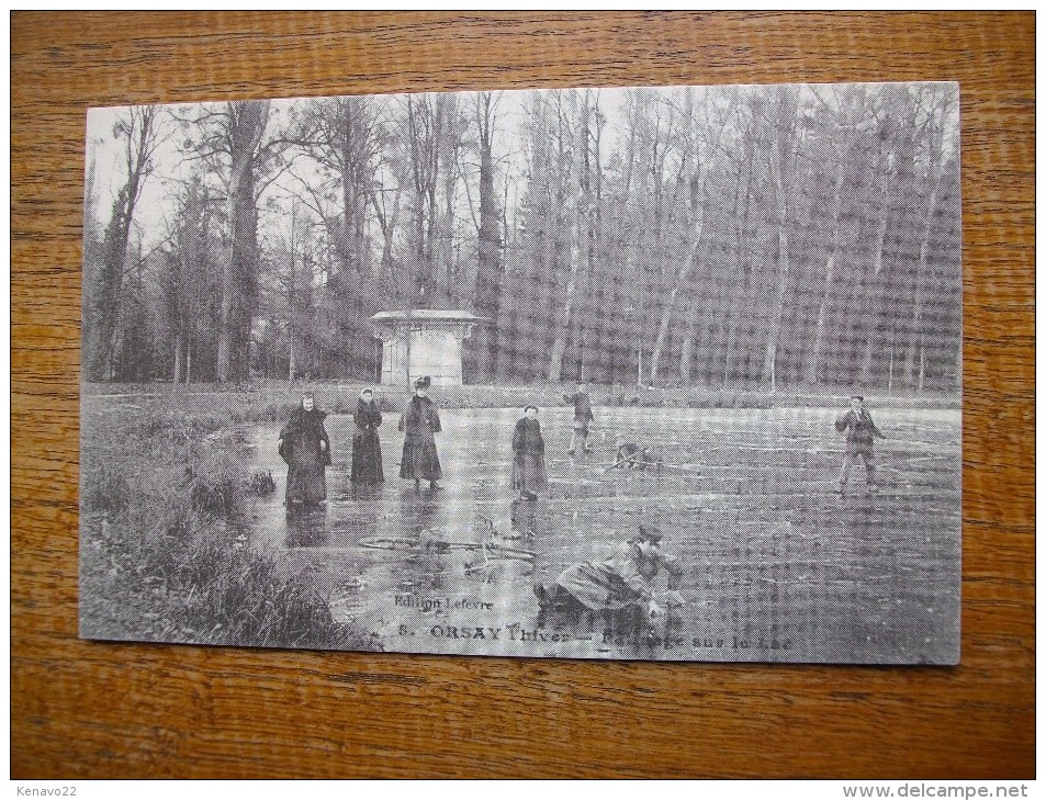 Carte Assez Rare , Orsay , L'hiver Patinage Sur Le Lac "" Carte Animée "" - Orsay