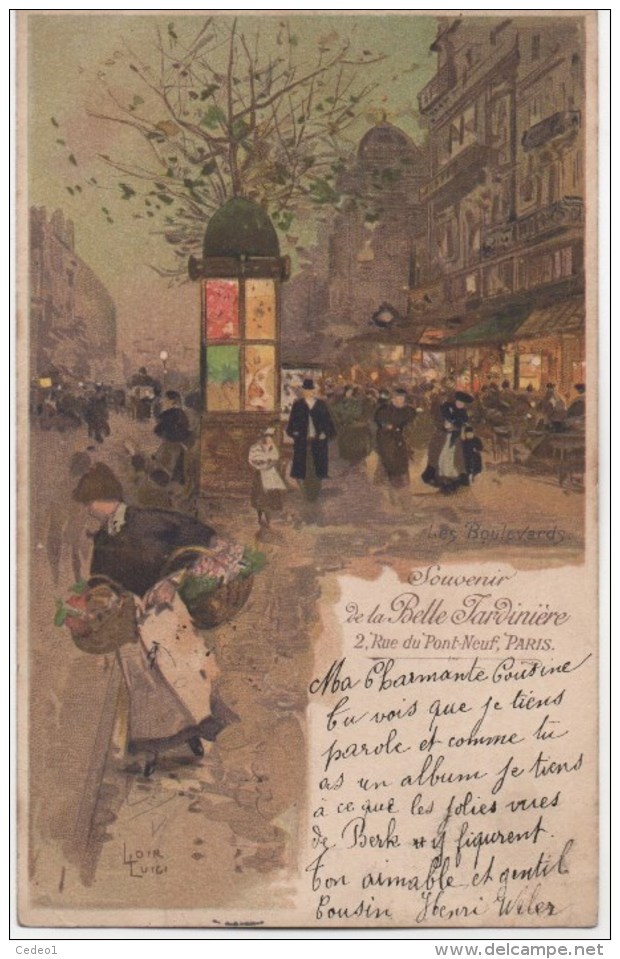 LUIGI LOIR  BOULEVARD  SOUVENIR DE LA BELLE JARDINIERE - Loir