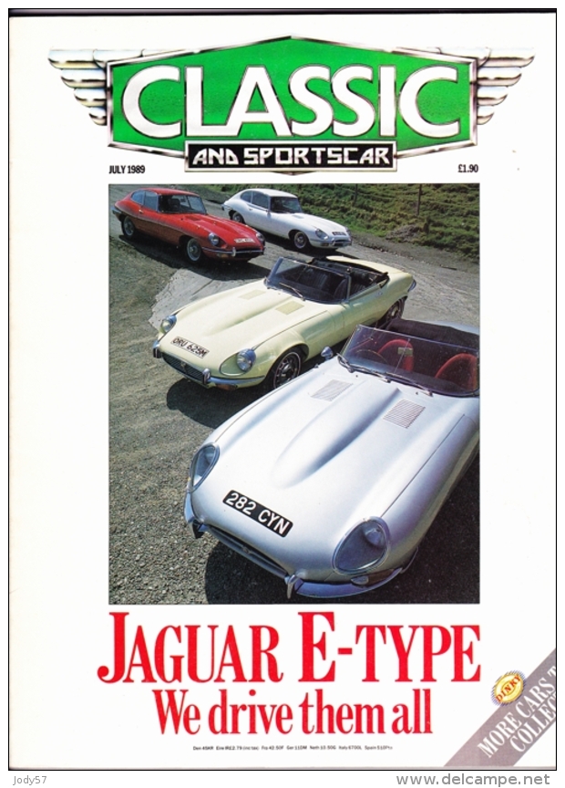 CLASSIC AND SPORTSCAR - JULY 1989 - JAGUAR E TYPE - Trasporti