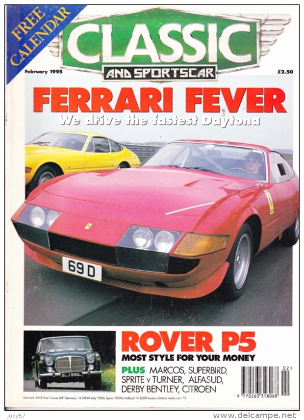 CLASSIC AND SPORTSCAR - FEBRUARY 1995 - ROVER P5 - Trasporti