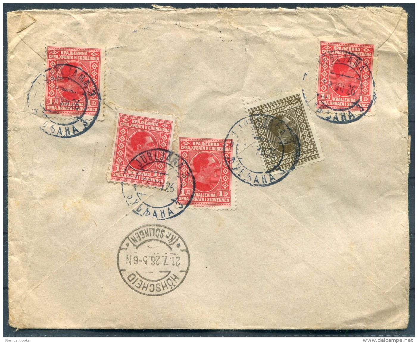 1926 Ljubljana Registered Cover - Hohscheid, Germany - Covers & Documents