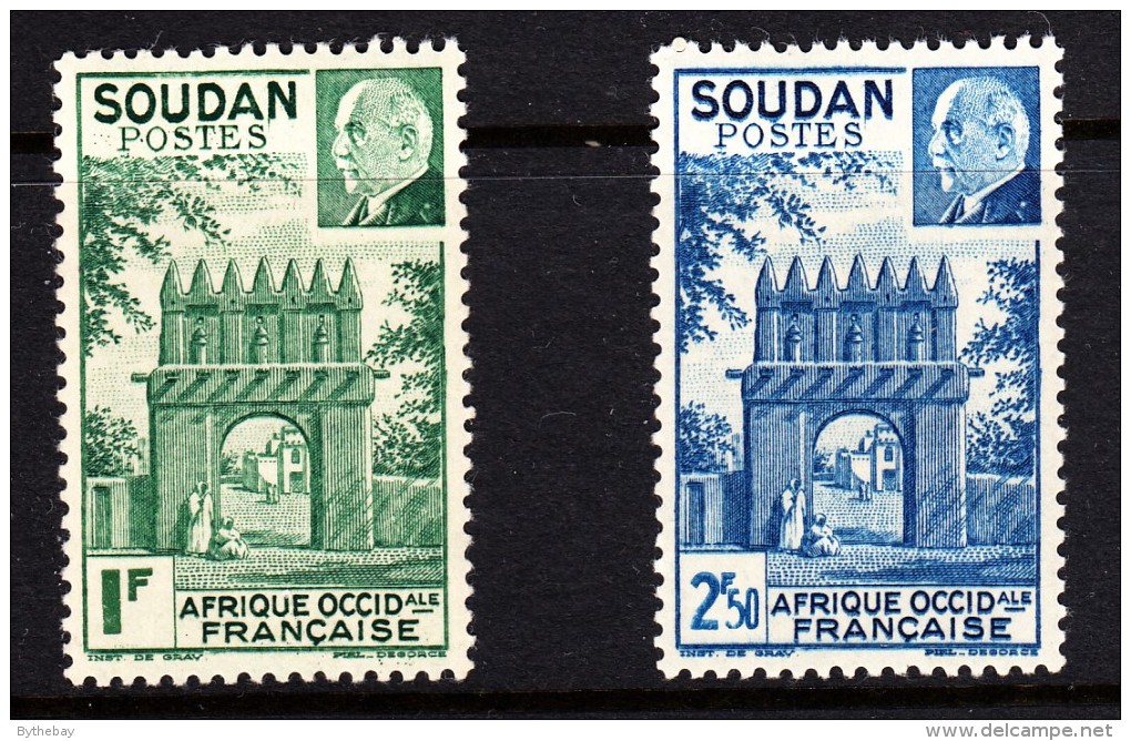 French Sudan MH Scott #118-#119 Set Of 2 Entrance To The Residency At Djennes, Marshal Petain - Vichy Issue - Neufs
