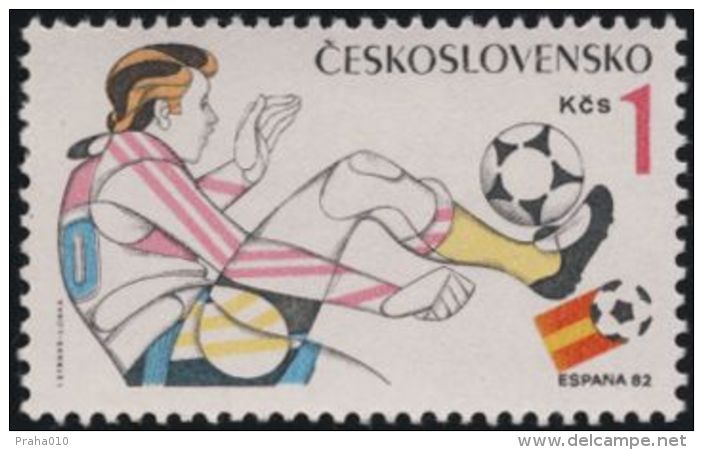 Czechoslovakia / Stamps (1982) 2521: XII. FIFA World Cup Spain 1982 (player With The Ball); Painter: Ivan Strnad - Neufs