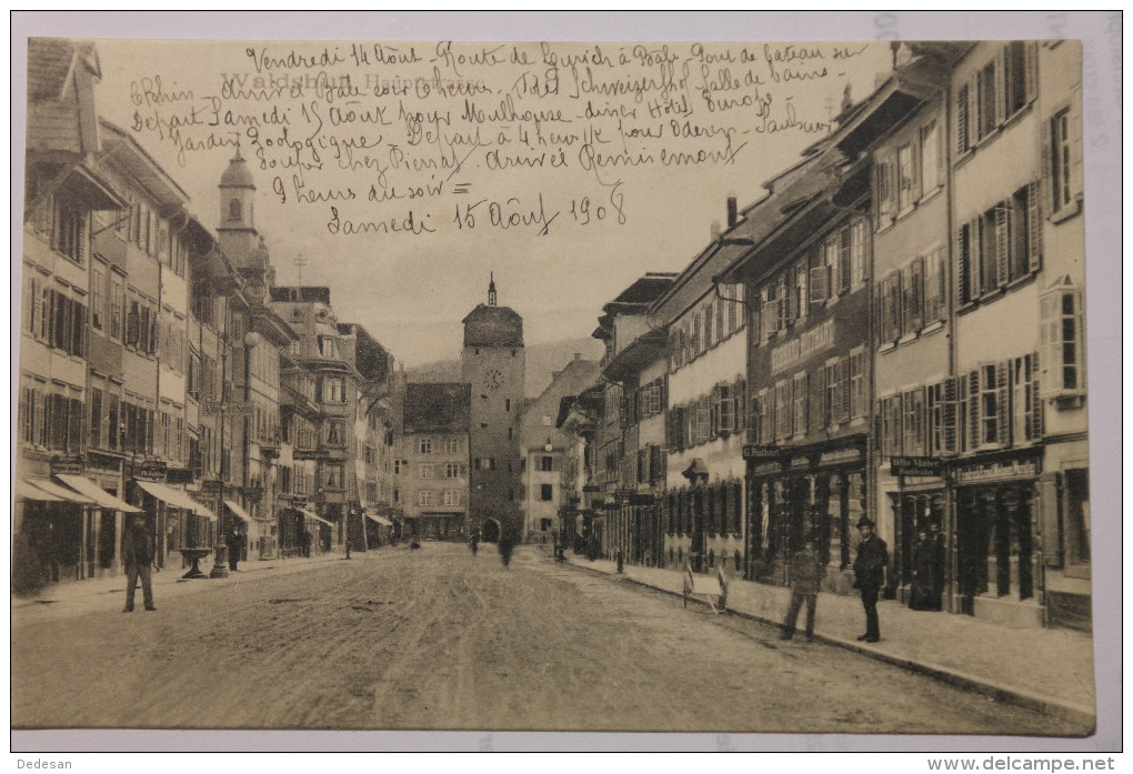 CPA Waldshut Hauptstrasse - Animé 1908 - MB01 - Waldshut-Tiengen