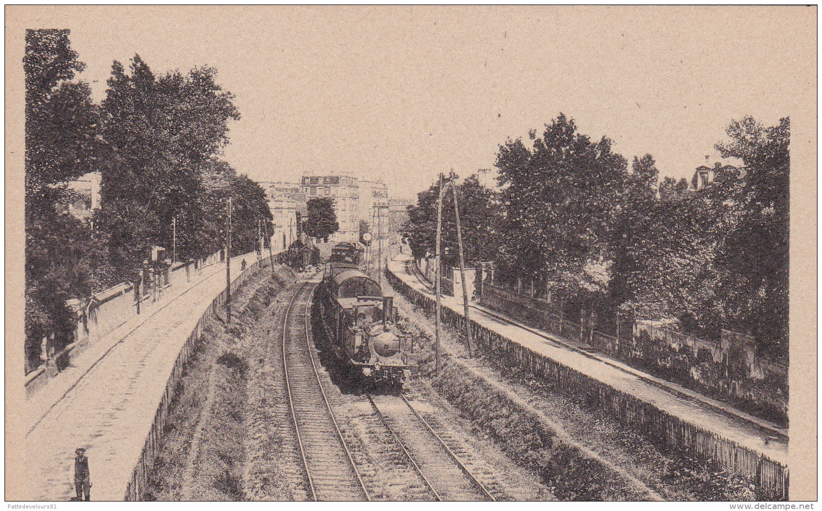 CPA Animée (92)  ASNIERES  La Ligne De Versailles (Intérieur) Train Locomotive à Vapeur - Asnieres Sur Seine