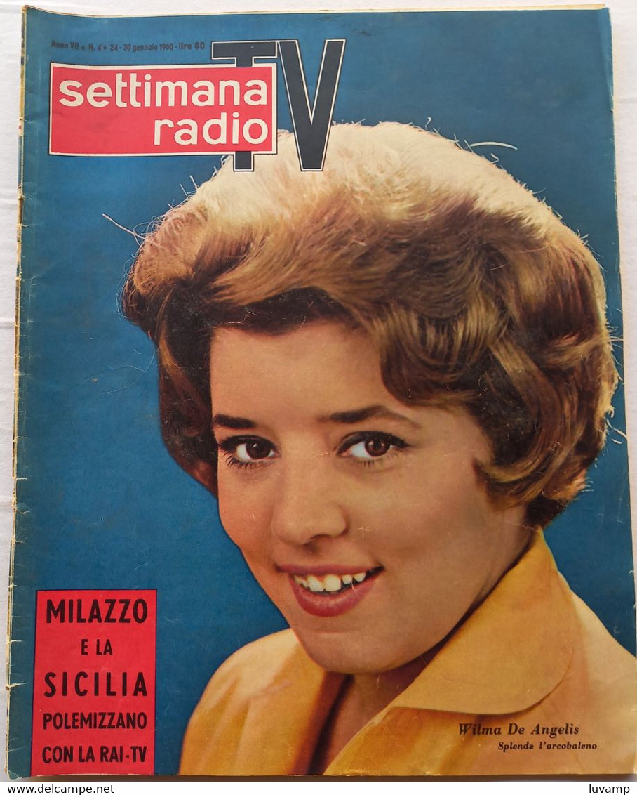 SETTIMANA RADIO TV -N. 4  DEL 24-30 GENNAIO 1960 - WILMA DE ANGELIS (CART 54) - Televisione