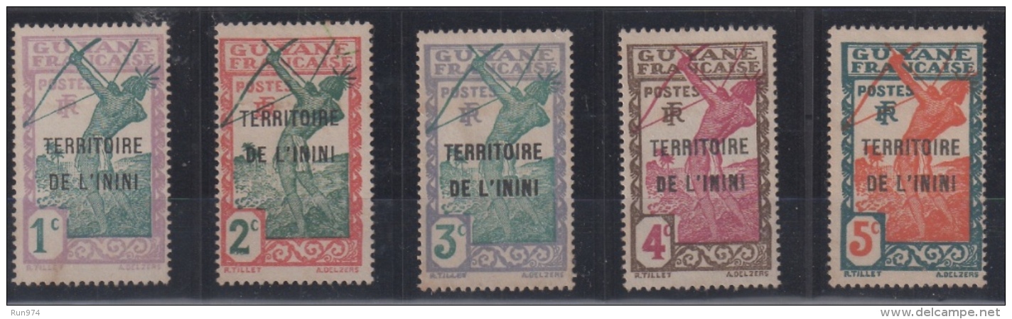 TERRITOIRE DE L'ININI - LOT DE TIMBRES GUYANE SURCHARGES - DP26 - Used Stamps