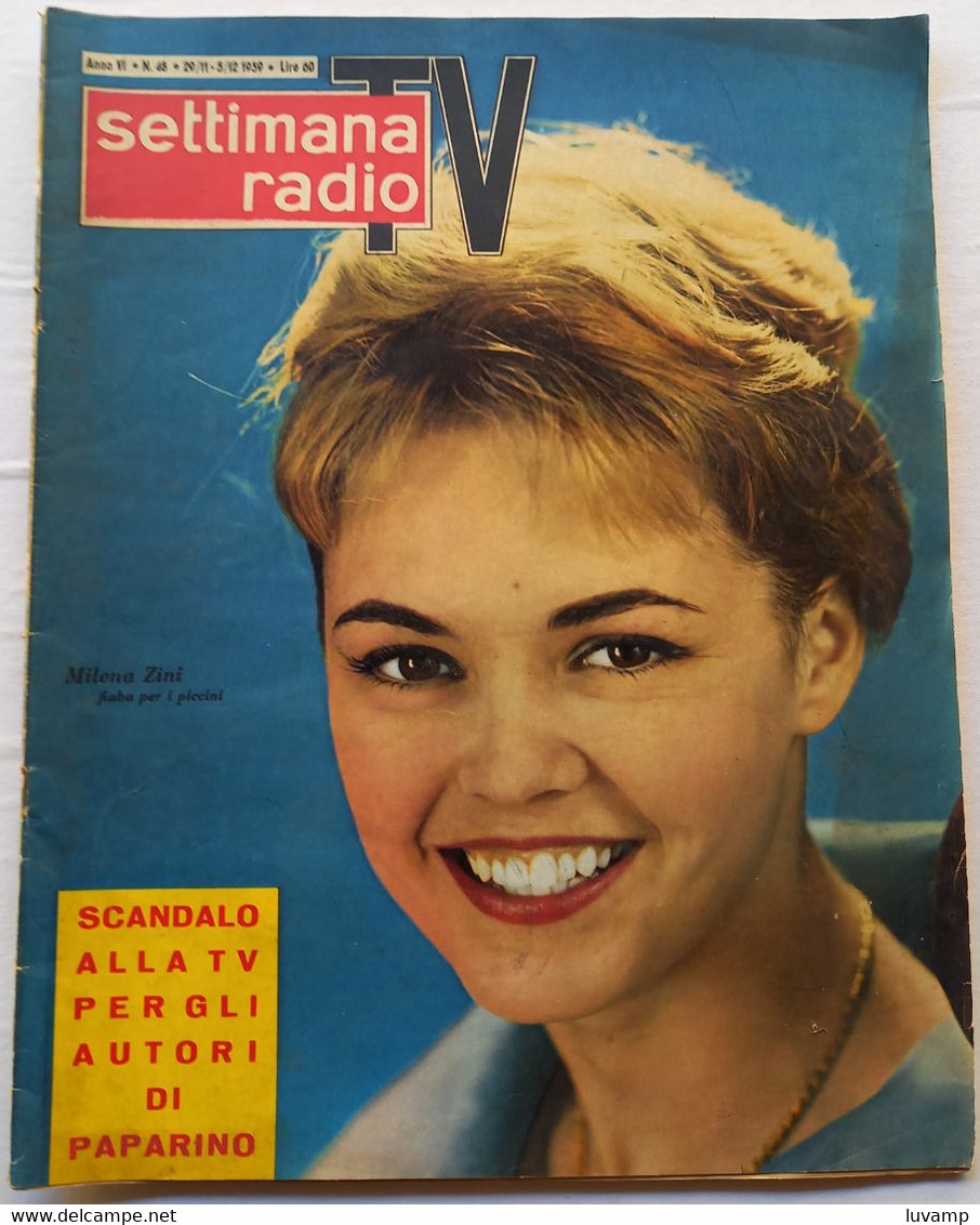 SETTIMANA RADIO TV N. 48  DEL    29 NOVEMBRE /5 DICEMBRE 1959 (CART 54) - Televisione