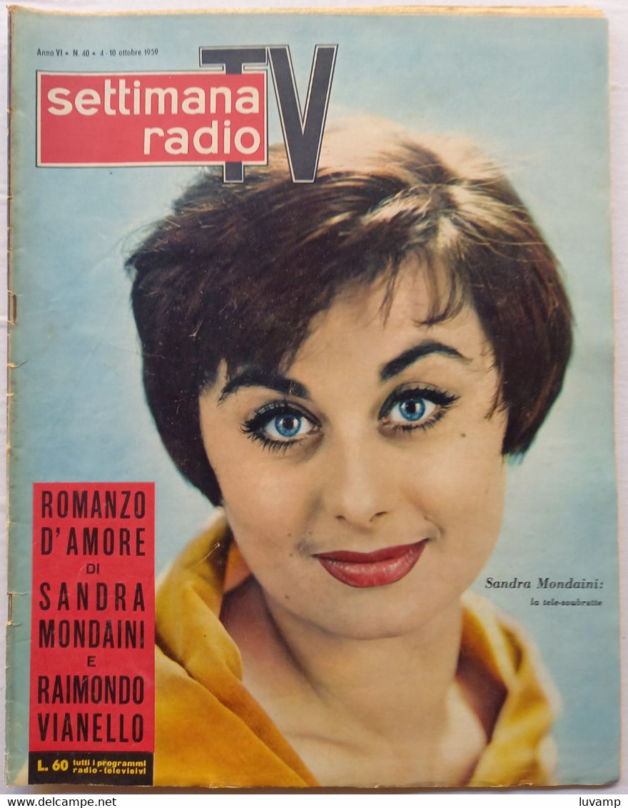 SETTIMANA RADIO TV N. 40  DEL    10 OTTOBRE 1959 (CART 54) - Televisione