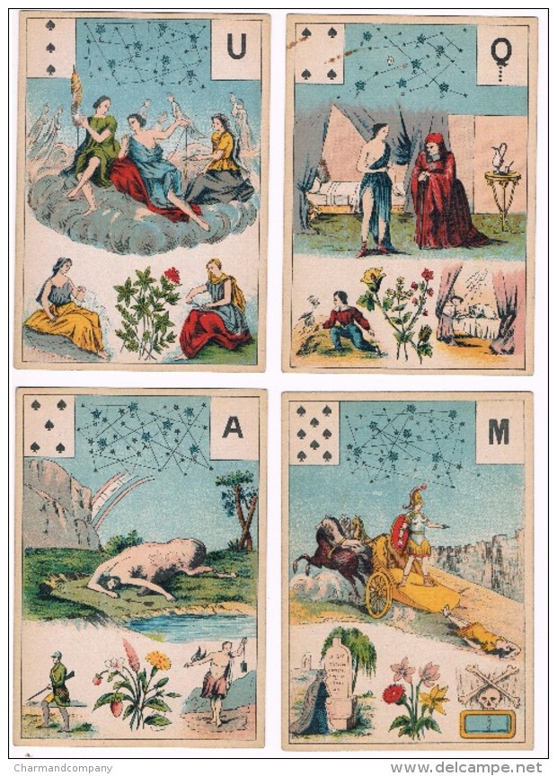 C1910 GRAND JEU DE Mlle LENORMAND CHARTIER MARTEAU & BOUDIN (GRIMAUD), 2 Jeux Incomplets, Divinatoire / Fortune Telling - Autres & Non Classés