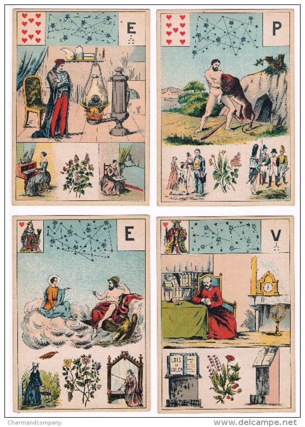 c1910 GRAND JEU DE Mlle LENORMAND CHARTIER MARTEAU & BOUDIN (GRIMAUD), 2 Jeux incomplets, Divinatoire / Fortune Telling