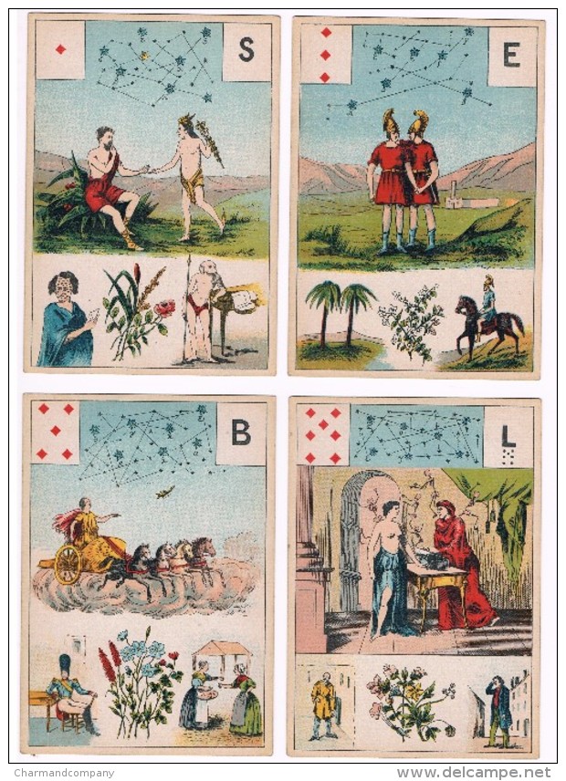 c1910 GRAND JEU DE Mlle LENORMAND CHARTIER MARTEAU & BOUDIN (GRIMAUD), 2 Jeux incomplets, Divinatoire / Fortune Telling