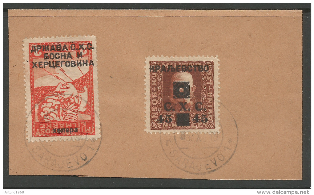 Bosnia / Bosnien / Jugoslawien / Yugoslavia - Mi.17IIAK Perf. 12 1/2 INVERTED OVERPRINT Genuine! Used On Piece 1918 - Usati